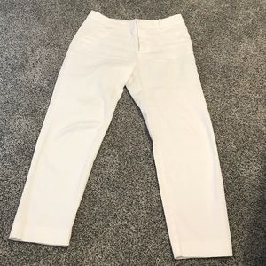 White Ankle Crop Pants